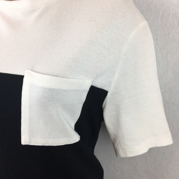 Phillip Lim 3.1 Black & White Knit Short Sleeve Colorblock Crewneck Tee Shirt - Picture 4 of 6